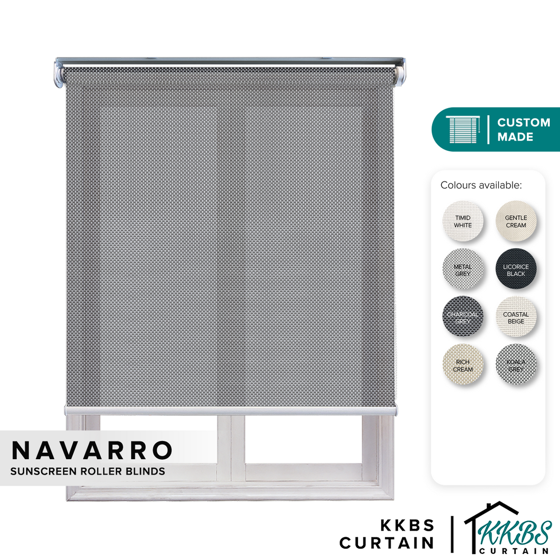 Navarro Sunscreen Roller Blinds Custom Made