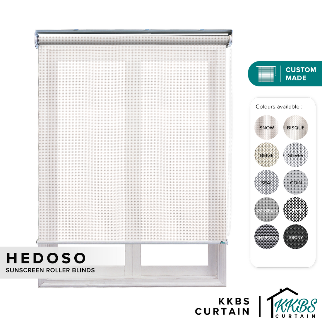 Hedoso Sunscreen Roller Blinds Custom Made