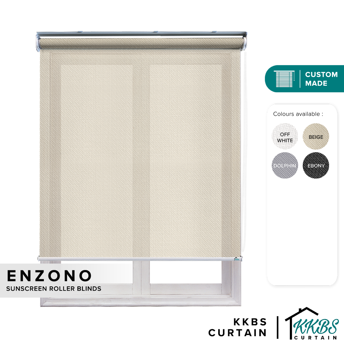 Enzono Sunscreen Roller Blinds Custom Made