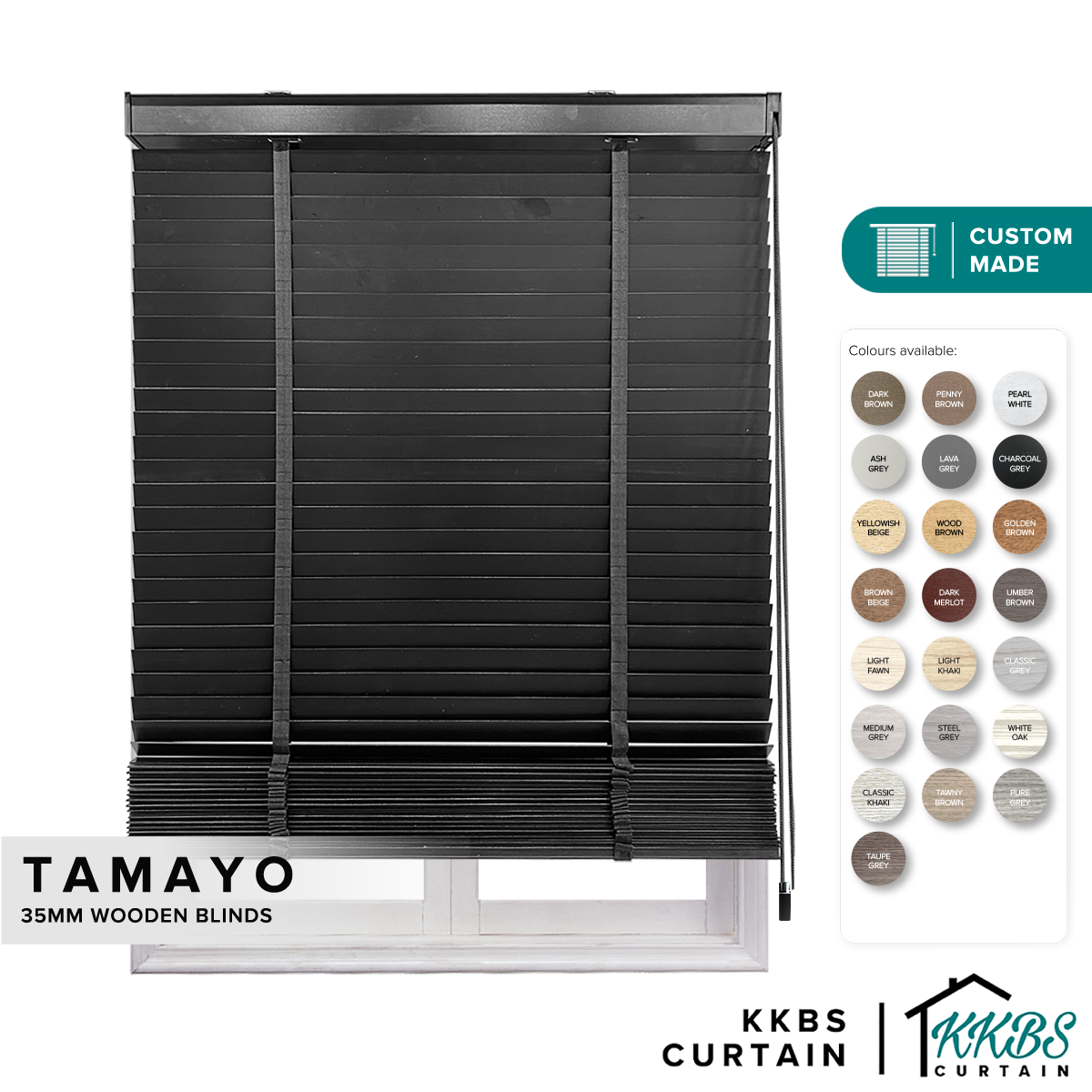 Tamayo 35mm Timber Blinds / Wooden Blinds Custom Made
