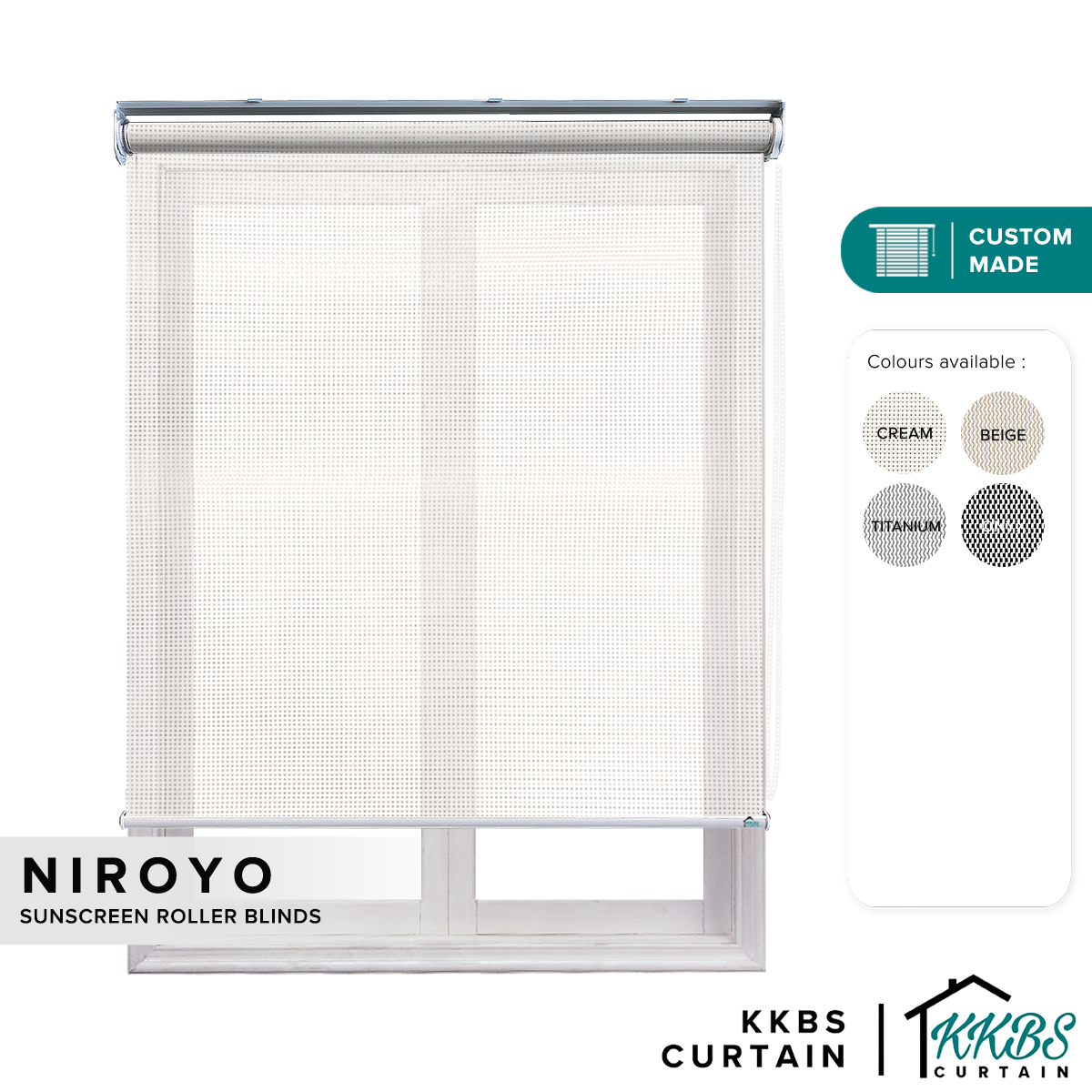Niroyo Sunscreen Roller Blinds Custom Made