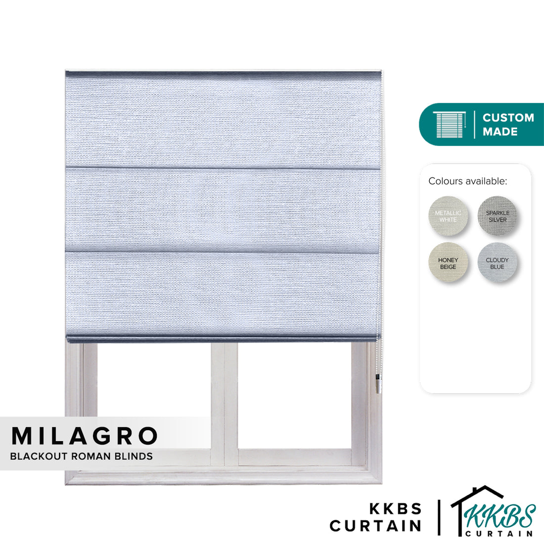 Milagro Blackout Roman Blinds Custom Made