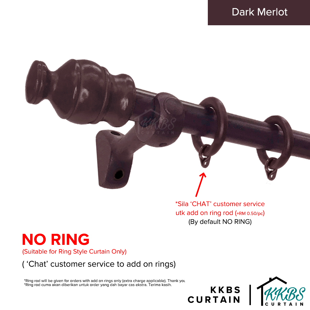 Cassedy Wooden Curtain Rod Single Complete Set