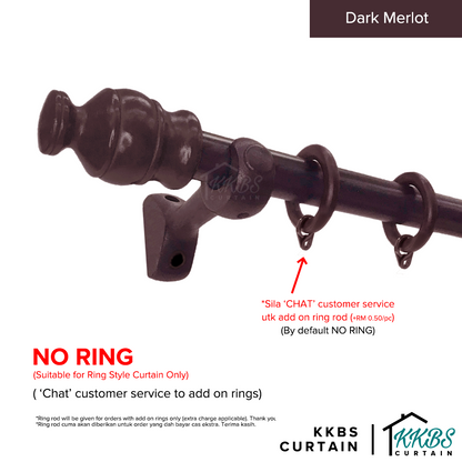 Cassedy Wooden Curtain Rod Single Complete Set