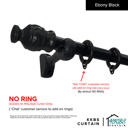 Cassedy Wooden Curtain Rod Single Complete Set