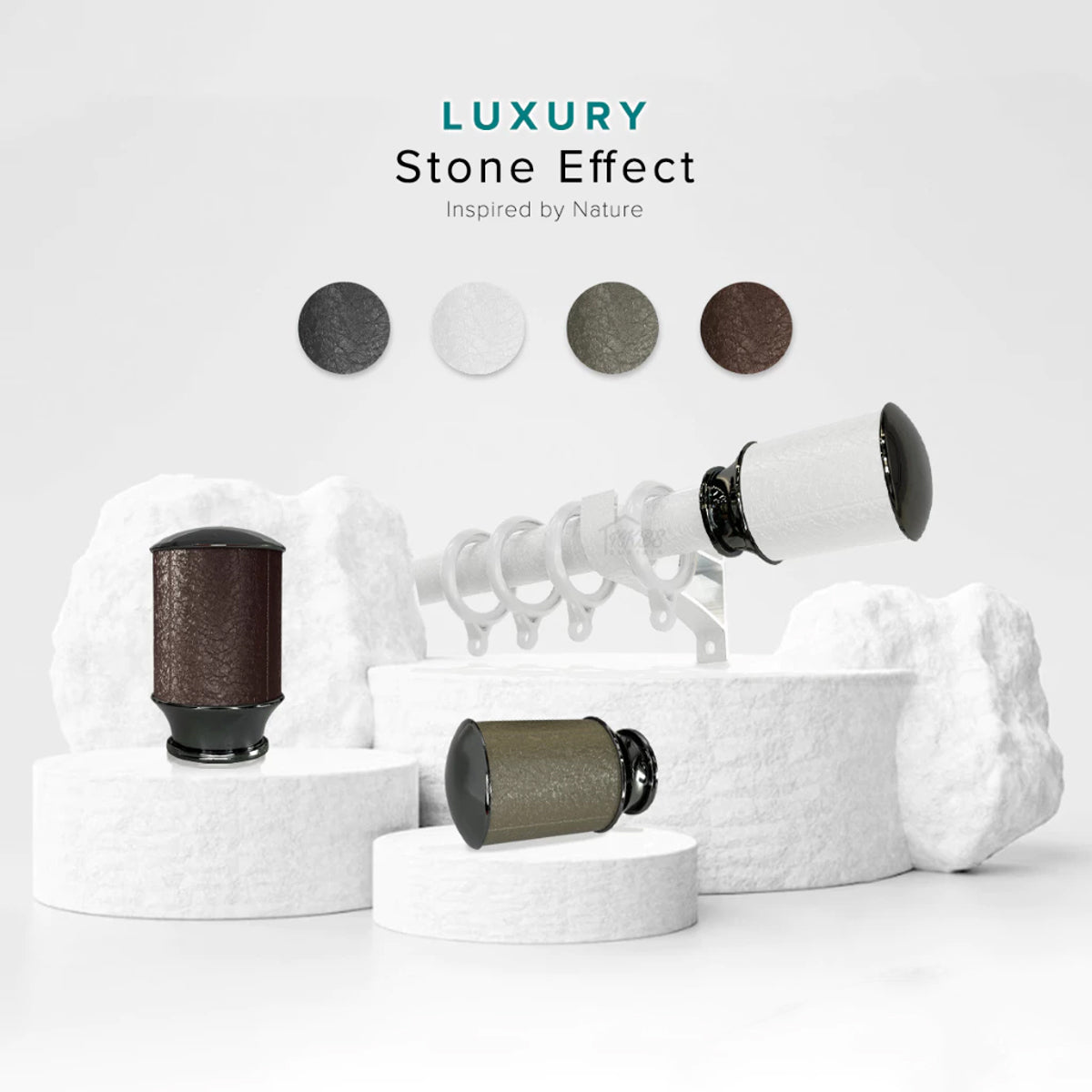 Luxstony Curtain Rod Double Complete Set