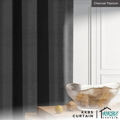 Melina 90-98% Blackout Curtain Ready Made Hook &amp; Eyelet - Std Width