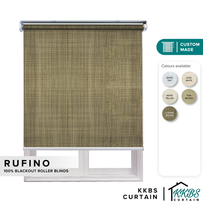 Rufino 100% Blackout Roller Blinds Custom Made