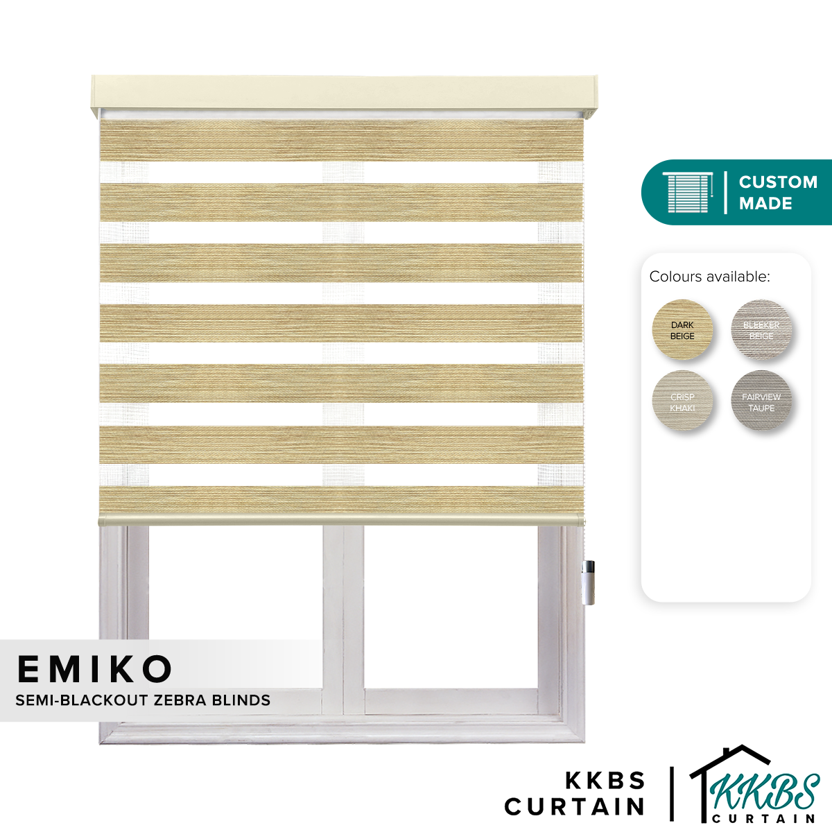 Emiko Semi Blackout Zebra Blinds Custom Made