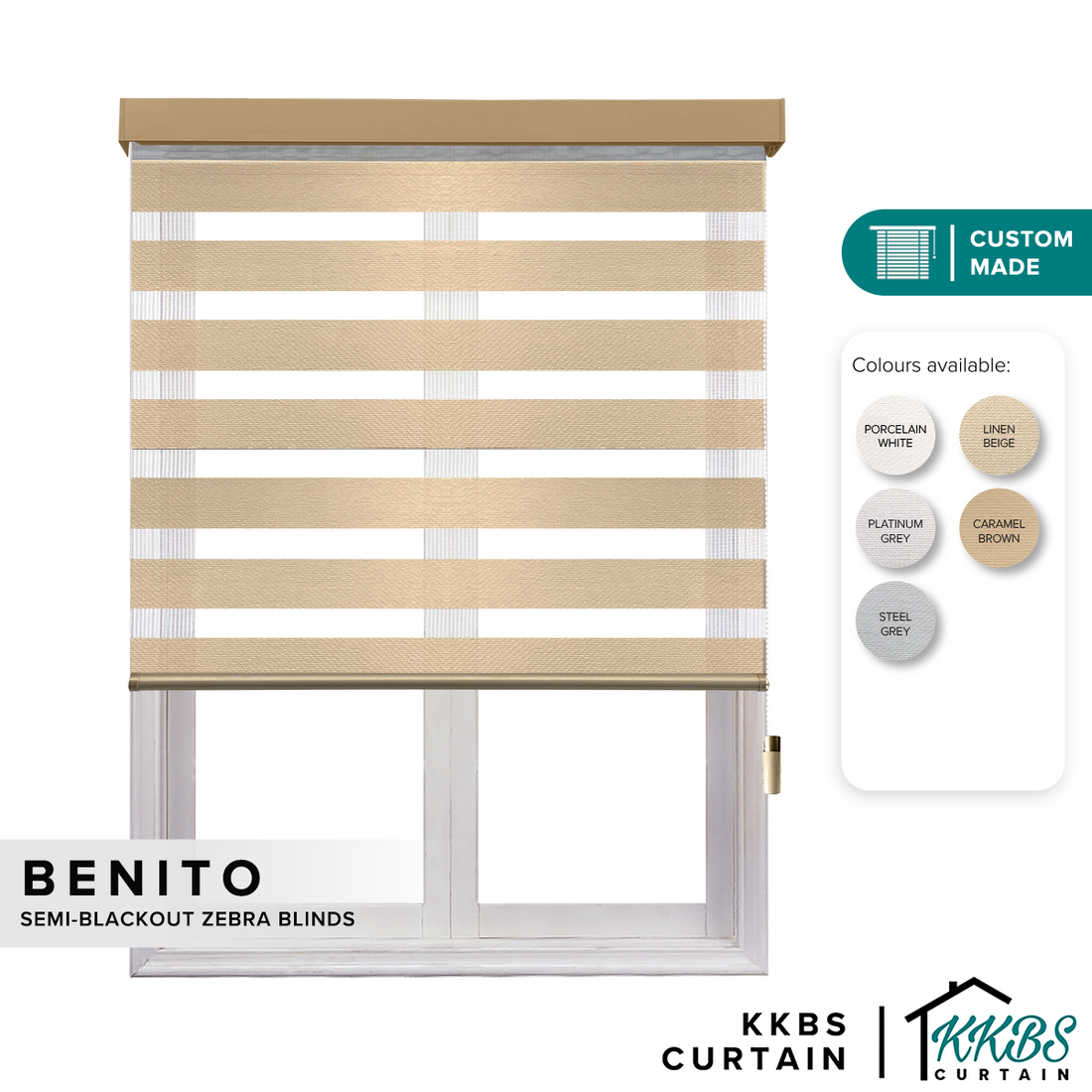 Benito Semi Blackout Zebra Blinds Custom Made