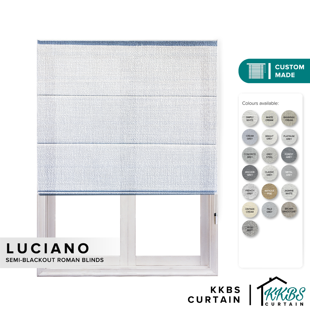 Luciano Semi Blackout Roman Blinds Custom Made Page 1