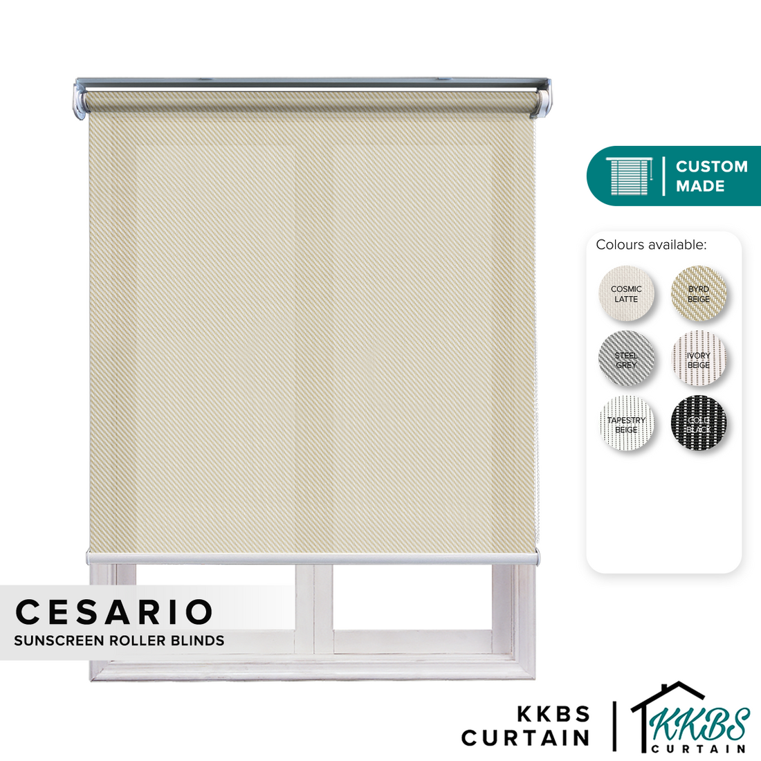 Cesario Sunscreen Roller Blinds Custom Made