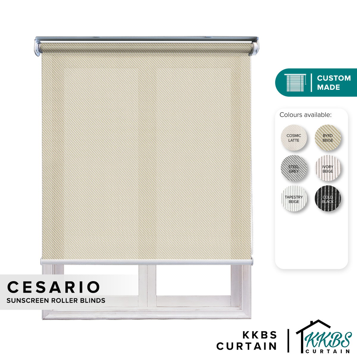 Cesario Sunscreen Roller Blinds Custom Made