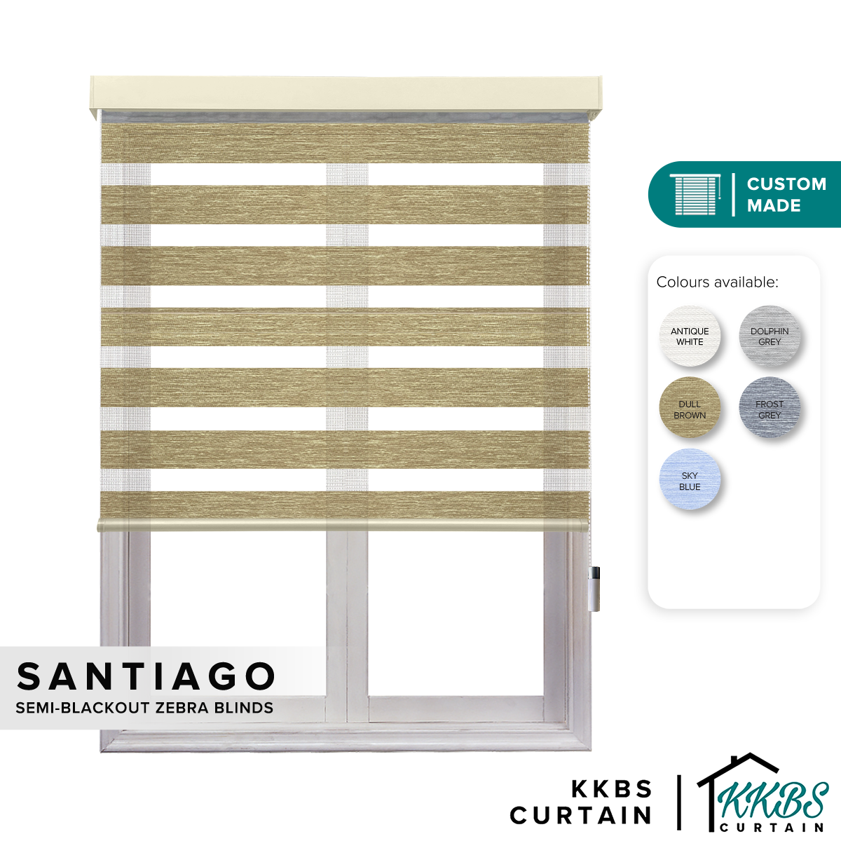 Santiago Semi Blackout Zebra Blinds Custom Made