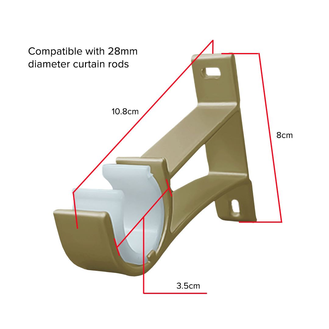 Morandy Curtain Rod Single Bracket Matte Light Gold Colour
