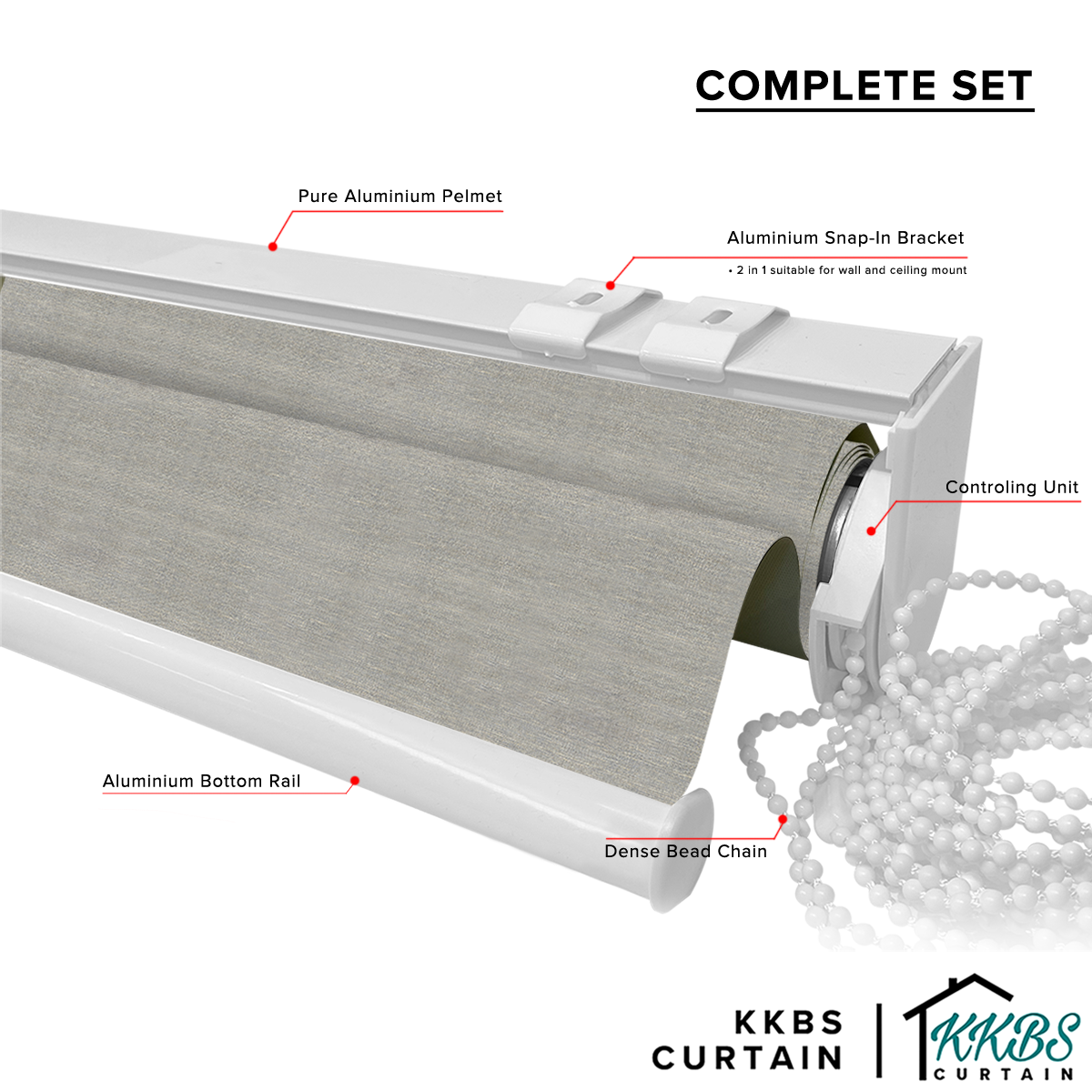 Yoneko 100% Blackout Roller Blinds Custom Made