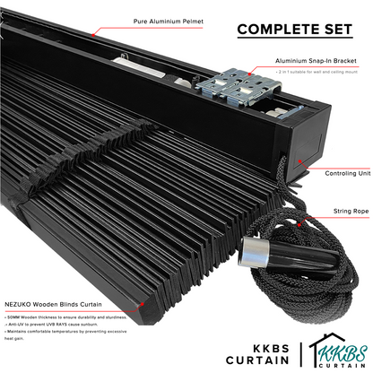 Nezuko 50mm Faux Wood Blinds Waterproof Custom Made