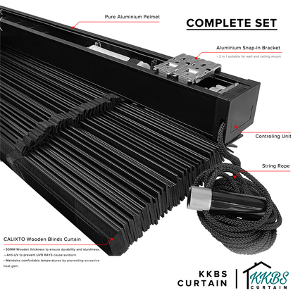 Calixto 50mm Timber Blinds / Wooden Blinds Custom Made