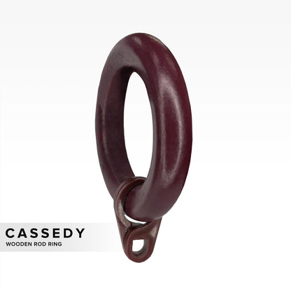 Cassedy Wooden Curtain Rod Ring Dark Merlot Colour