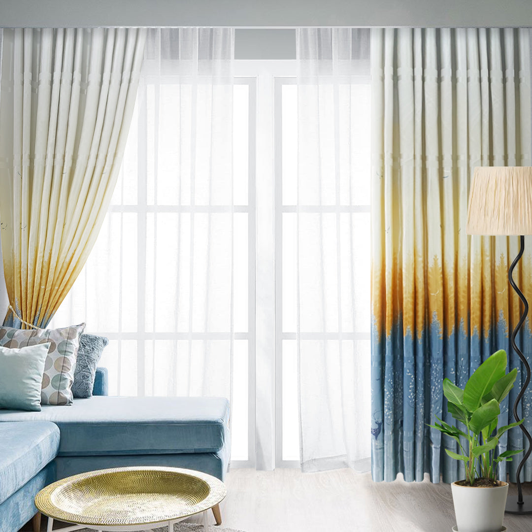 [BUY 1 FREE 1]  Derica Semi Blackout Curtain Ready Made