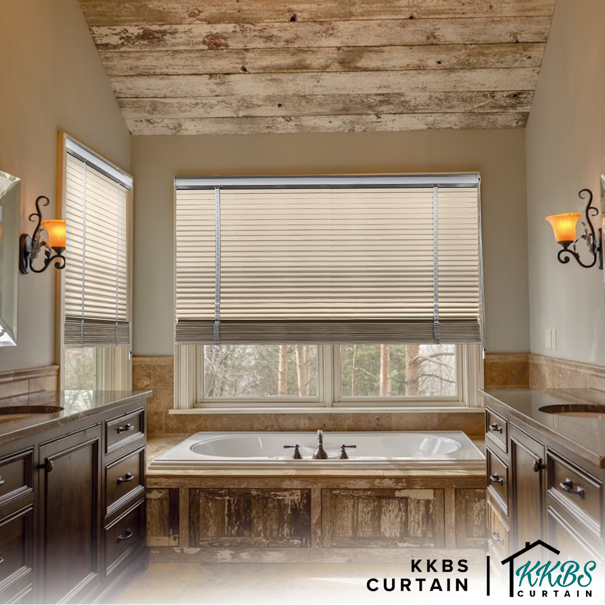 Alessio 35mm Faux Wood Blinds Waterproof Custom Made