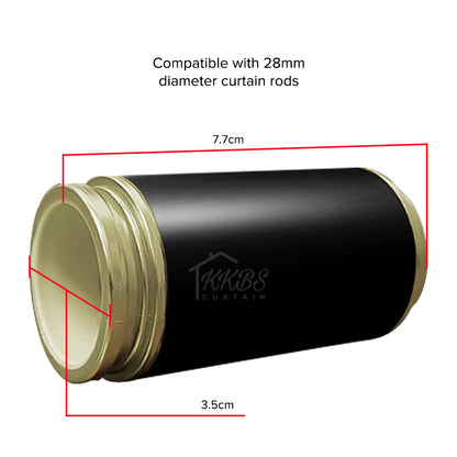 Morandy Curtain Rod End Cap Obsidian Black Colour