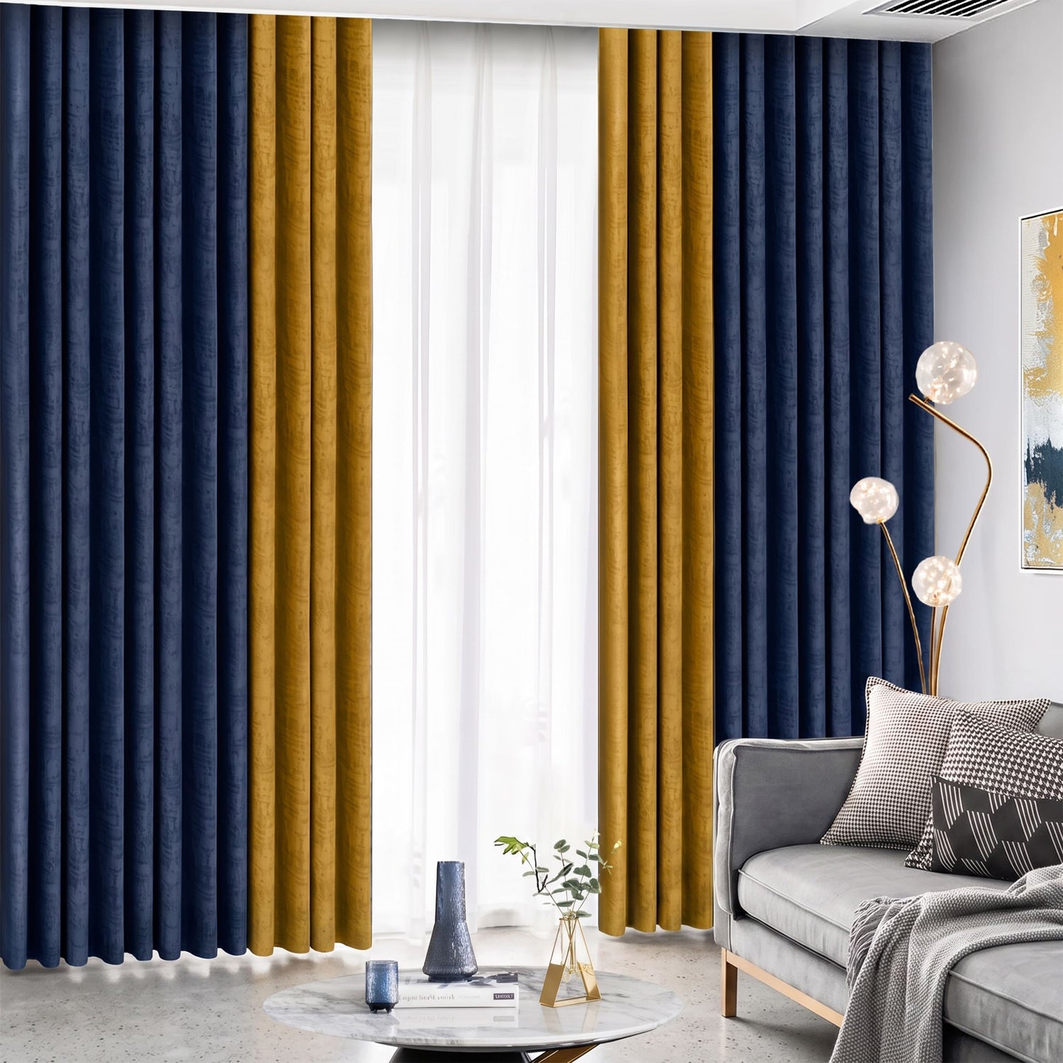 Jorica 85-95% Blackout Curtain Ready Made - Extra Width