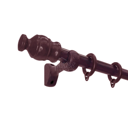 Cassedy Wooden Curtain Rod End Cap - Dark Merlot