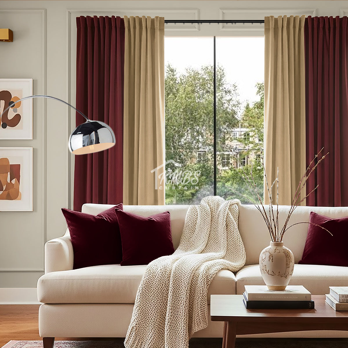 Melina 90-98% Blackout Curtain Ready Made - Standard Width