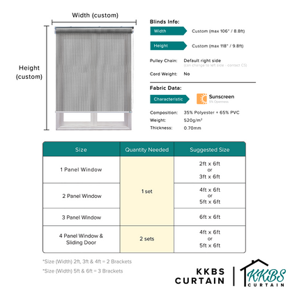 Theroto Sunscreen Roller Blinds Custom Made