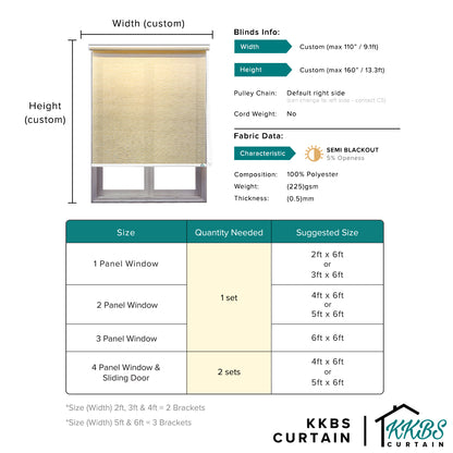 Aurelio Semi Blackout Roller Blinds Custom Made