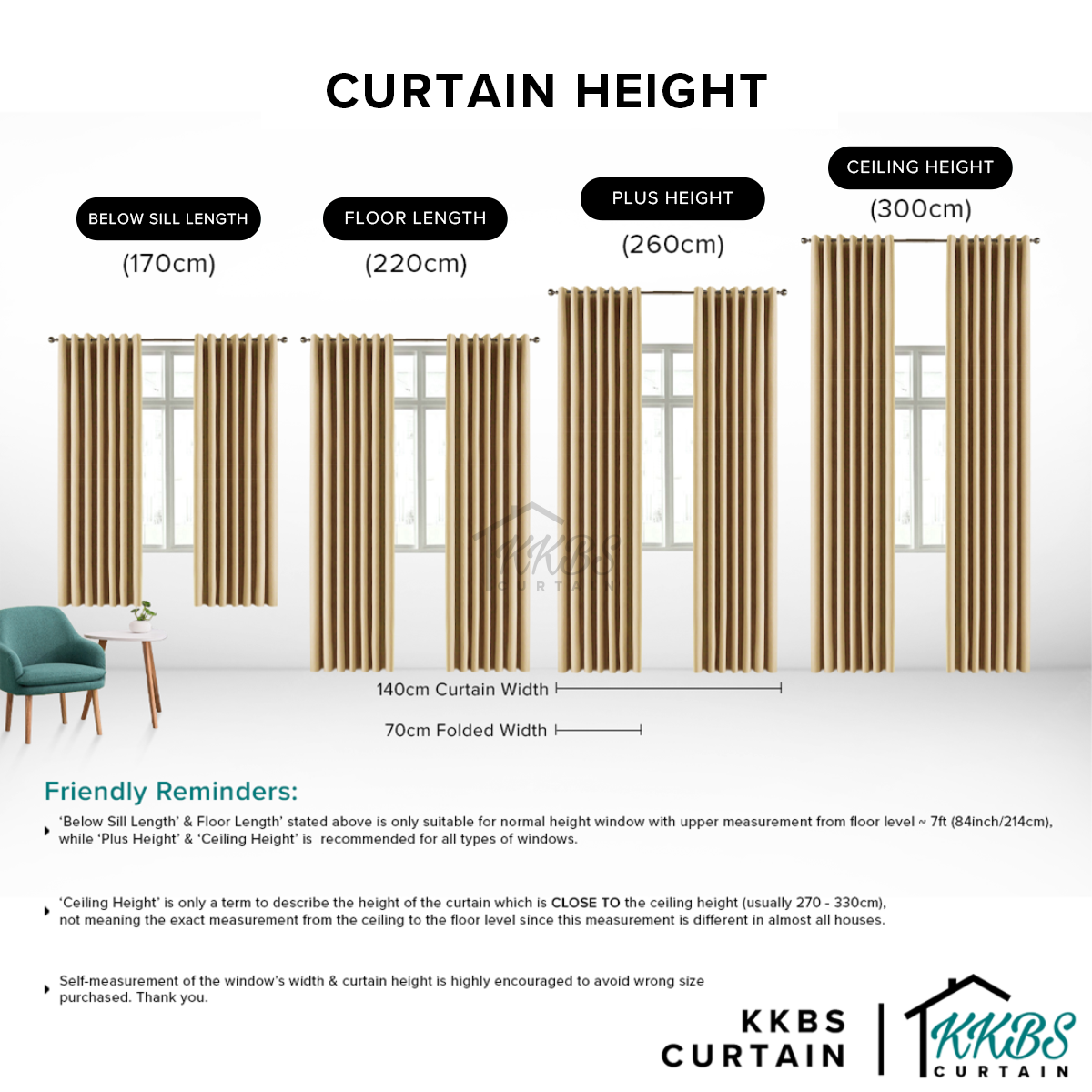 [RM88 HUAT HUAT DEALS] Morina 85-95% Blackout Curtain Ready Made