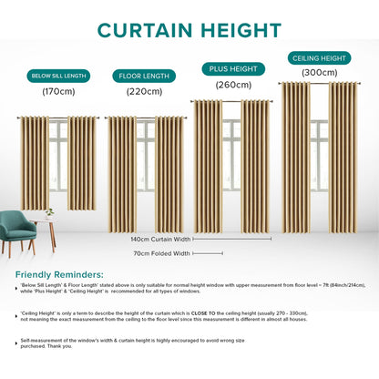 Jorica 85-95% Blackout Curtain Ready Made - Extra Width