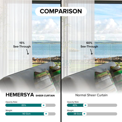 Hermysa Privacy Sheer Curtain Ready Made