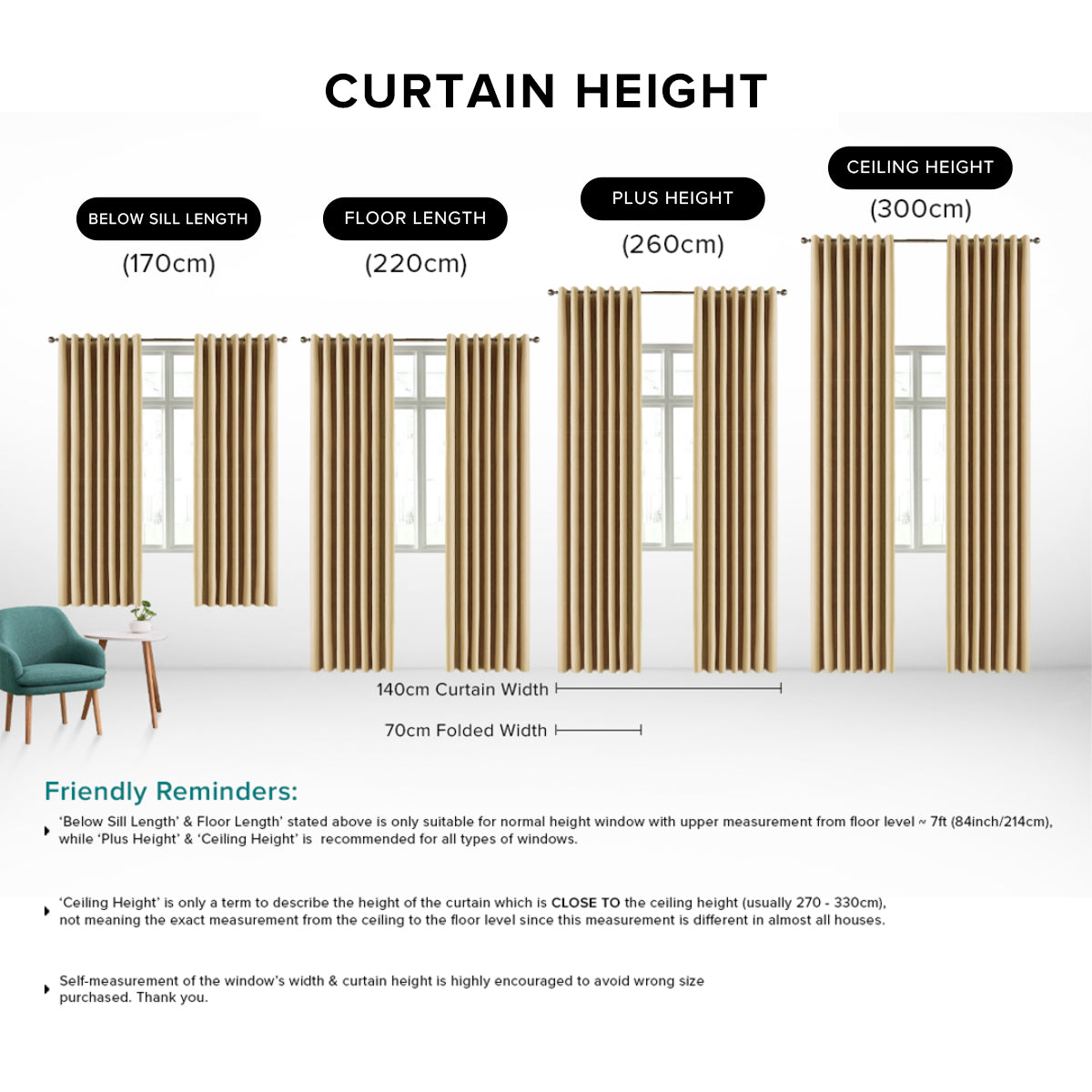 Morina 85-95% Blackout Curtain Ready Made - Extra Width