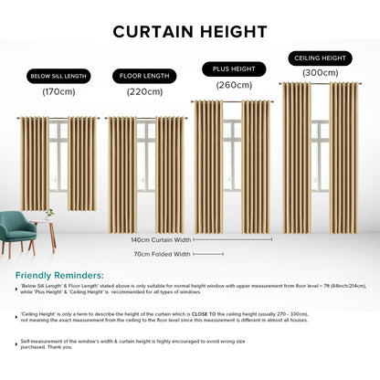 Morina 85-95% Blackout Curtain Ready Made - Standard Width