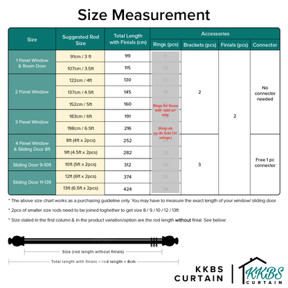 Cassedy Wooden Curtain Rod Single Complete Set