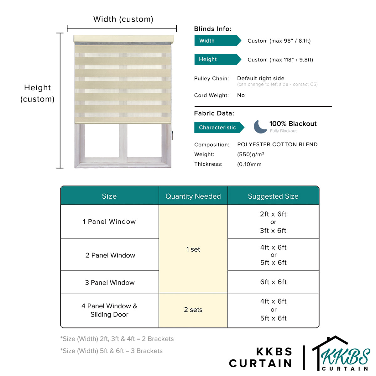 Francisco 100% Zebra Blinds Custom Made