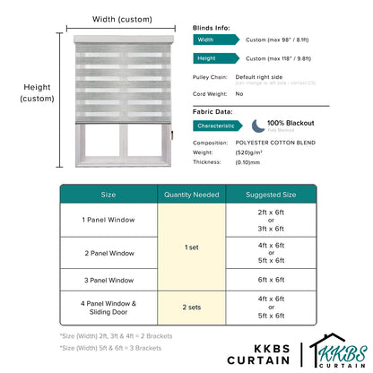 Harano 100% Blackout Zebra Blinds Custom Made