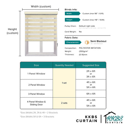Kaneko Semi Blackout Zebra Blinds Custom Made