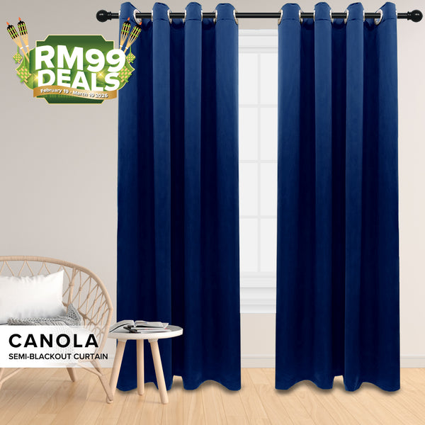 [RM99 SERI RAYA DEALS] Canola 80%+ Blackout Curtain Minimalist Hook & Eyelet