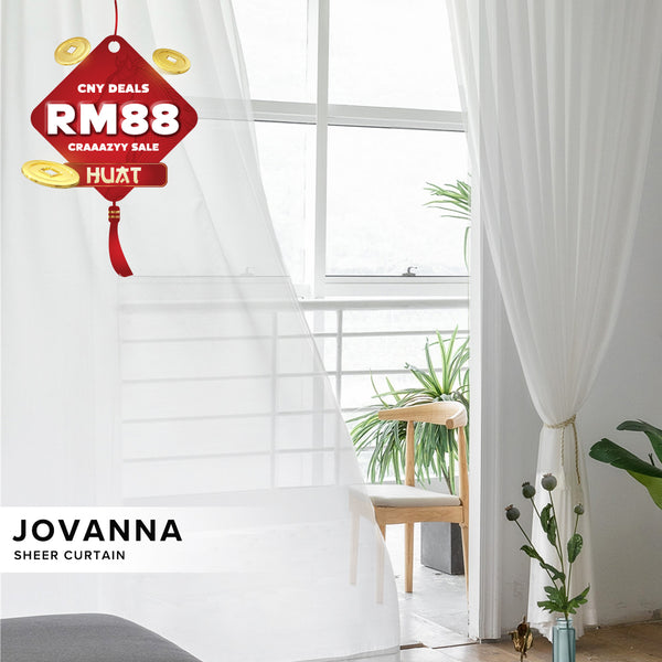[RM88 HUAT HUAT DEALS] Jovanna Sheer Curtain Ready Made