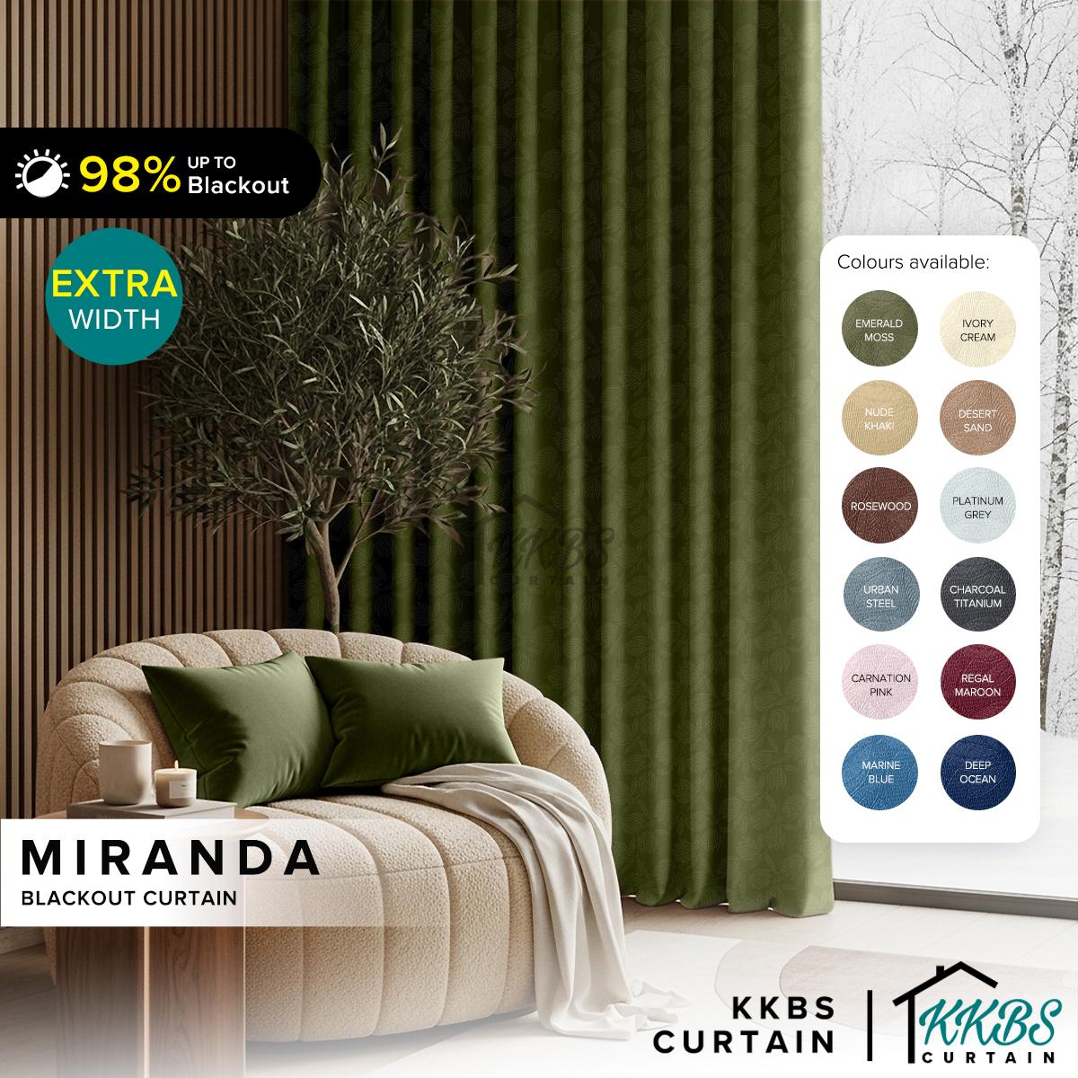 Miranda 90-98% Blackout Curtain Ready Made Hook &amp; Eyelet - Extra Width