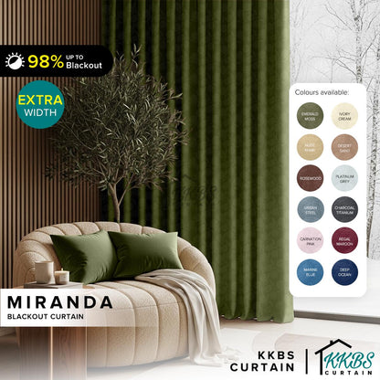Miranda 90-98% Blackout Curtain Ready Made Hook &amp; Eyelet - Extra Width