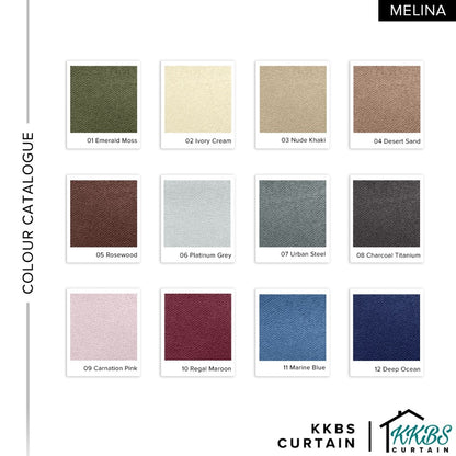 Melina 90-98% Blackout Curtain Ready Made Hook &amp; Eyelet - Std Width