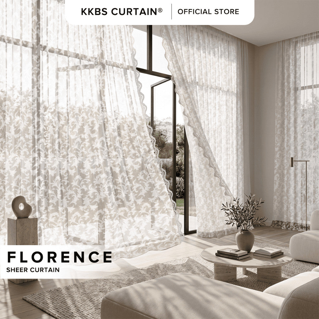 Florence Lace Sheer Curtain Ready Made