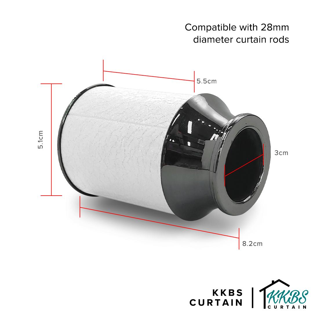 Luxstony Curtain Rod Finial / End Cap Porcelain White