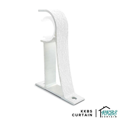 Luxstony Curtain Rod Single Bracket Porcelain White