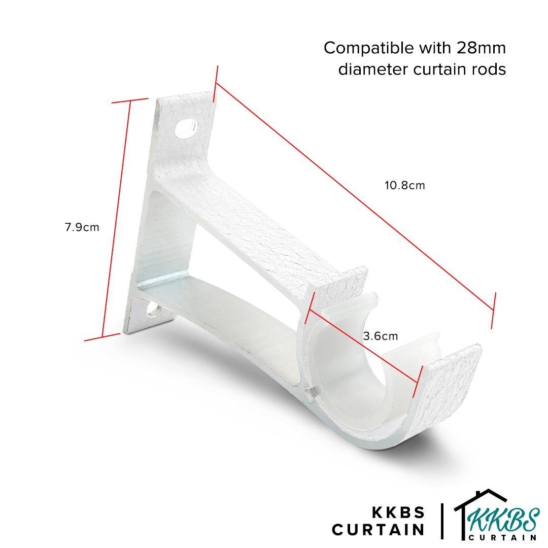 Luxstony Curtain Rod Single Bracket Porcelain White
