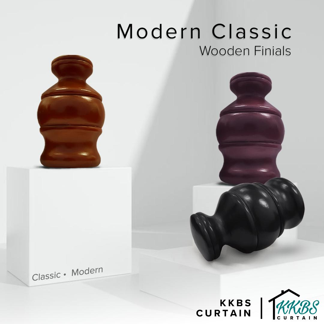 Cassedy Wooden Curtain Rod Double Complete Set